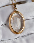 Medusa Clear Quartz Intaglio 18K Gold Pendant - Ready to Wear