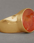 Lion Carnelian Intaglio Ring