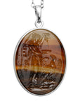 Hebe and Zeus Montana Agate Intaglio Pendant