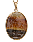 Hebe and Zeus Montana Agate Intaglio Pendant