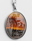 Hebe and Zeus Montana Agate Intaglio Pendant