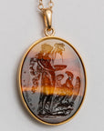 Hebe and Zeus Montana Agate Intaglio Pendant