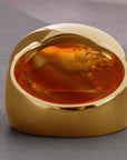 Lion Carnelian Intaglio Ring