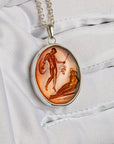 Mars and Rhea Silvia Glass Intaglio Pendant