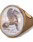 Griffin Amethyst Intaglio 18K Gold Signet Ring