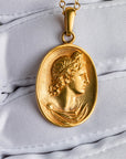 Apollo Belvedere Bust 18K Gold Pendant
