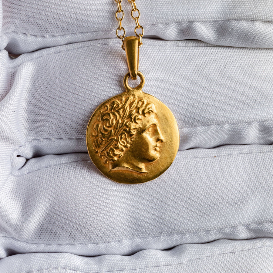 Apollo Coin 18K Gold Pendant