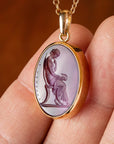 Calliope Amethyst Intaglio 22K Gold Pendant
