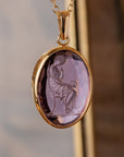 Calliope Amethyst Intaglio 22K Gold Pendant