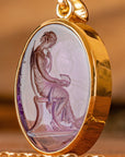 Calliope Amethyst Intaglio 22K Gold Pendant