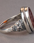 Demosthenes Carnelian Intaglio Sterling Silver Signet Ring