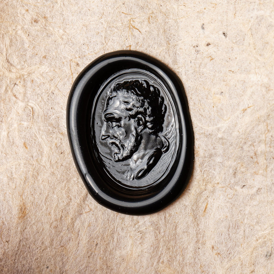 Demosthenes Carnelian Intaglio Sterling Silver Signet Ring