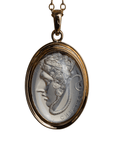 Medusa Clear Quartz Intaglio 18K Gold Pendant