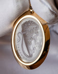 Medusa Clear Quartz Intaglio 18K Gold Pendant