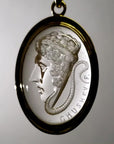 Medusa Clear Quartz Intaglio 18K Gold Pendant