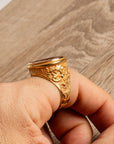 Sphinx Carnelian Intaglio 18K Gold Signet Ring