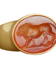 Lion Carnelian Intaglio Ring