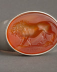 Lion Carnelian Intaglio Ring