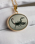 Scorpion Bloodstone Intaglio 18K Gold Pendant