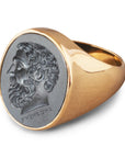 Solon Hematite Intaglio 18K Gold Signet Ring