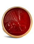 Sphinx Carnelian Intaglio 18K Gold Signet Ring