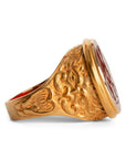 Sphinx Carnelian Intaglio 18K Gold Signet Ring