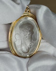 Medusa Clear Quartz Intaglio 18K Gold Pendant - Ready to Wear