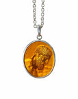 Farnese Hercules Glass Intaglio Sterling Silver Pendant