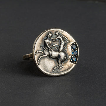 Maenad and Centaur Coin Ring