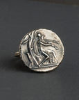 Athena With Flute Coin Ring