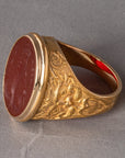 Chnoubis Carnelian Intaglio 18K Gold Signet Ring