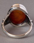 Demosthenes Carnelian Intaglio Sterling Silver Signet Ring