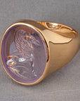 Griffin Amethyst Intaglio 18K Gold Signet Ring