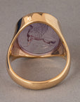 Griffin Amethyst Intaglio 18K Gold Signet Ring