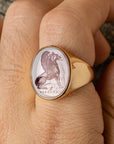 Griffin Amethyst Intaglio 18K Gold Signet Ring