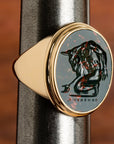 Minotaur Bloodstone Intaglio 18K Gold Signet Ring